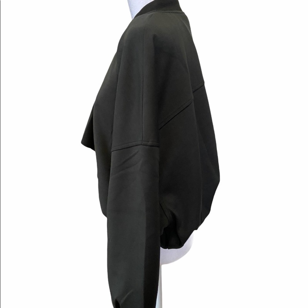 Excellent Condition Few Moda Ruffle Black Bomber Jacket - Size Small - Picture 6 of 13
